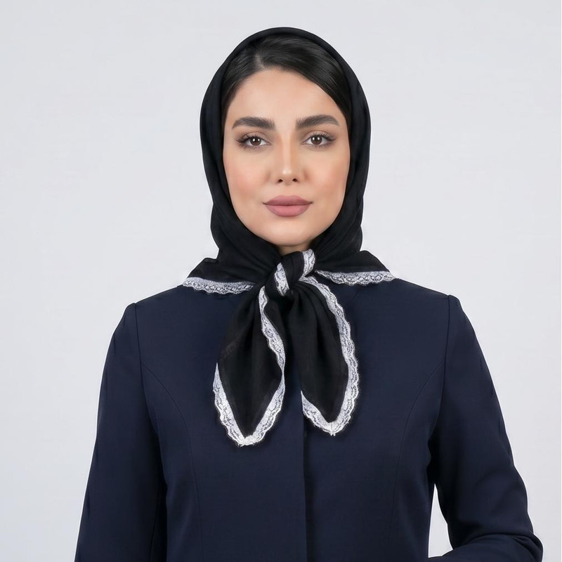 مینی اسکارف زنانه آنالیا مدل نخی ساده دور دانتل کد 10255