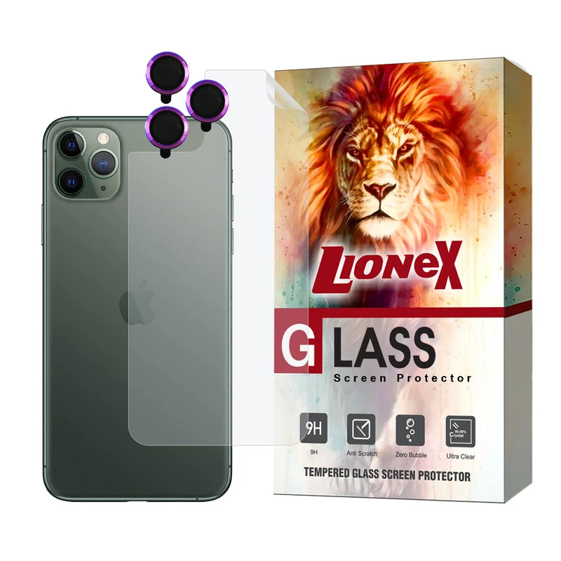 محافظ پشت گوشی لایونکس مدل MTBRINGL مناسب برای گوشی موبایل اپل iPhone 11 pro به همراه محافظ لنز