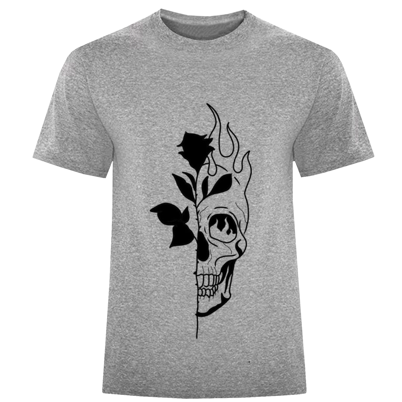 تی شرت آستین کوتاه مردانه مدل نیمرخ جمجمه 1432