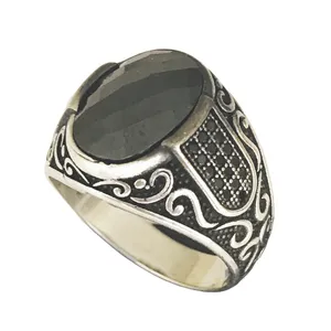انگشتر نقره مردانه مدل اسپرت ترک مزین به اونیکس جواهری