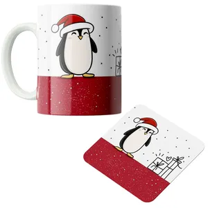 ماگ مدل کریسمس کد DKC633 به همراه زیر لیوانی