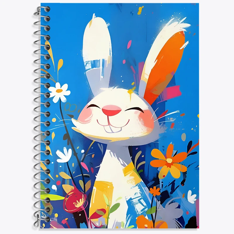 دفتر زبان 50 برگ خندالو مدل سه خط طرح خرگوش بامزه کد N5785