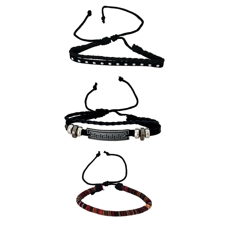 دستبند مردانه کد 4 بسته 3 عددی