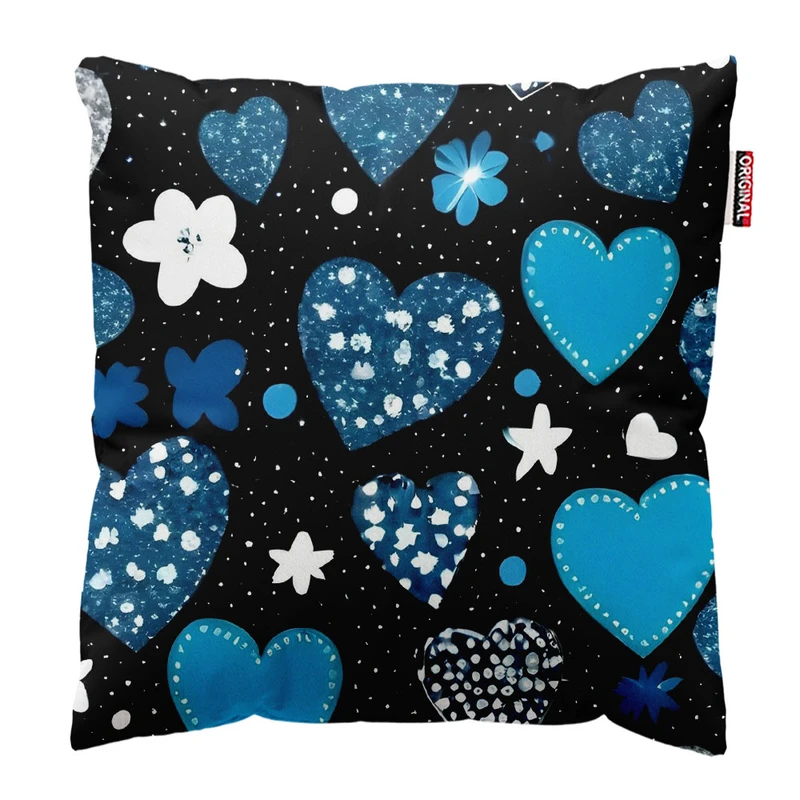 کوسن پاد آفرین طرح گل قلب ستاره کد 1815 سایز 30*30 سانتی متر