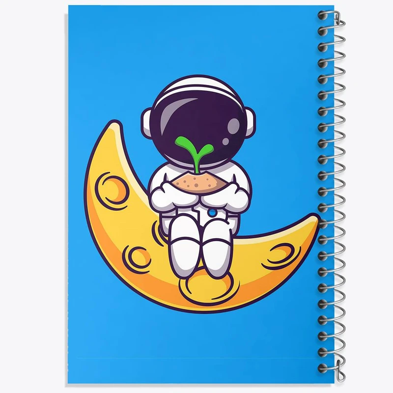 دفتر ژورنال نویسی 50 برگ خندالو مدل نقطه ای طرح فضانورد کد 25089