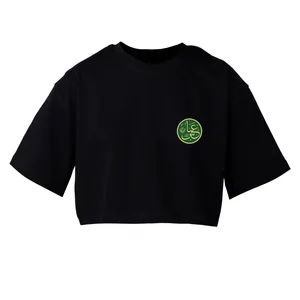 کراپ‌تاپ آستین کوتاه زنانه مدل محرمی کد 10 رنگ مشکی