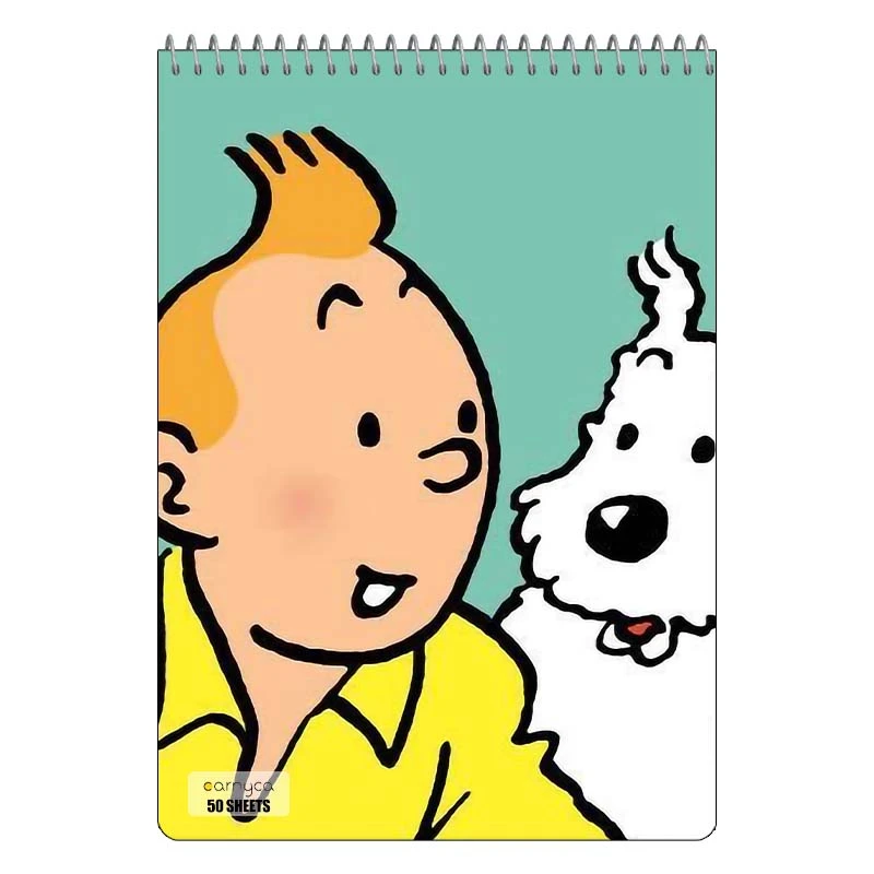 دفتر نقاشی 50 برگ سیمی کارنیکا طرح ماجراهای تن تن tin tin کد 18521