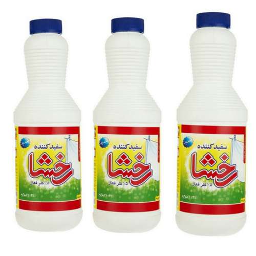 مایع سفید کننده رخشا مدل کلر فعال حجم 1 لیتر بسته 3 عددی
