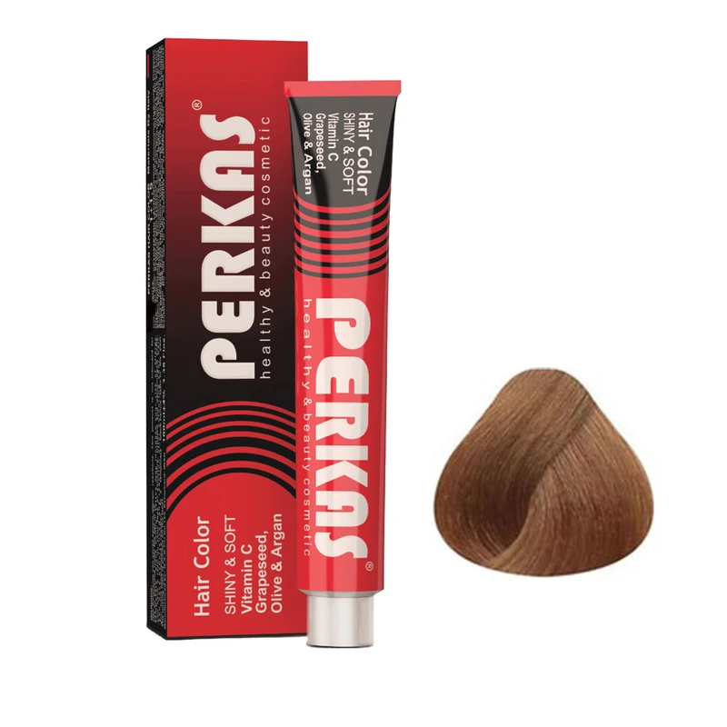 رنگ مو پرکاس شماره 7.58 حجم 100 میلی‌لیتر رنگ بلوند بیسکویتی متوسط