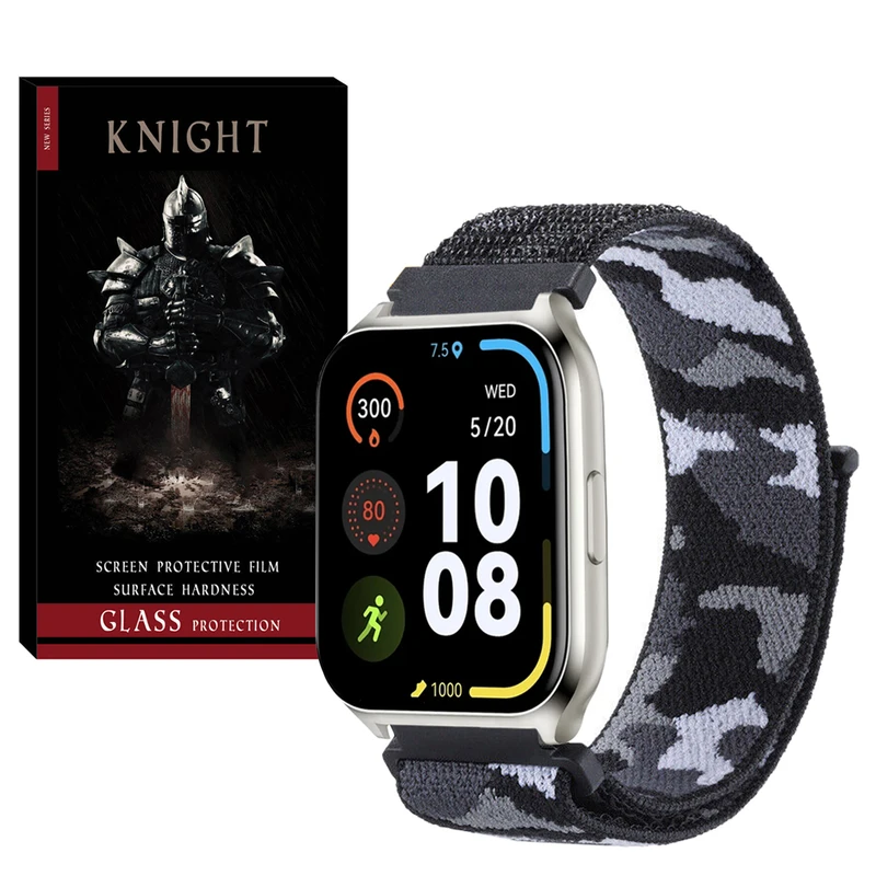 بند نایت مدل Nylon-Army-KT-TW مناسب برای ساعت هوشمند کیو سی وای GTC / GTS / GS / GT