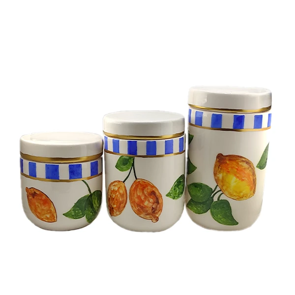 بانکه سرامیکی طرح لیمو بسته 3 عددی