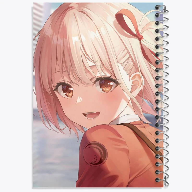 دفتر شطرنجی 50 برگ خندالو طرح چیساتو انیمه لیکوریس ریکویل Lycoris Recoil کد 23104