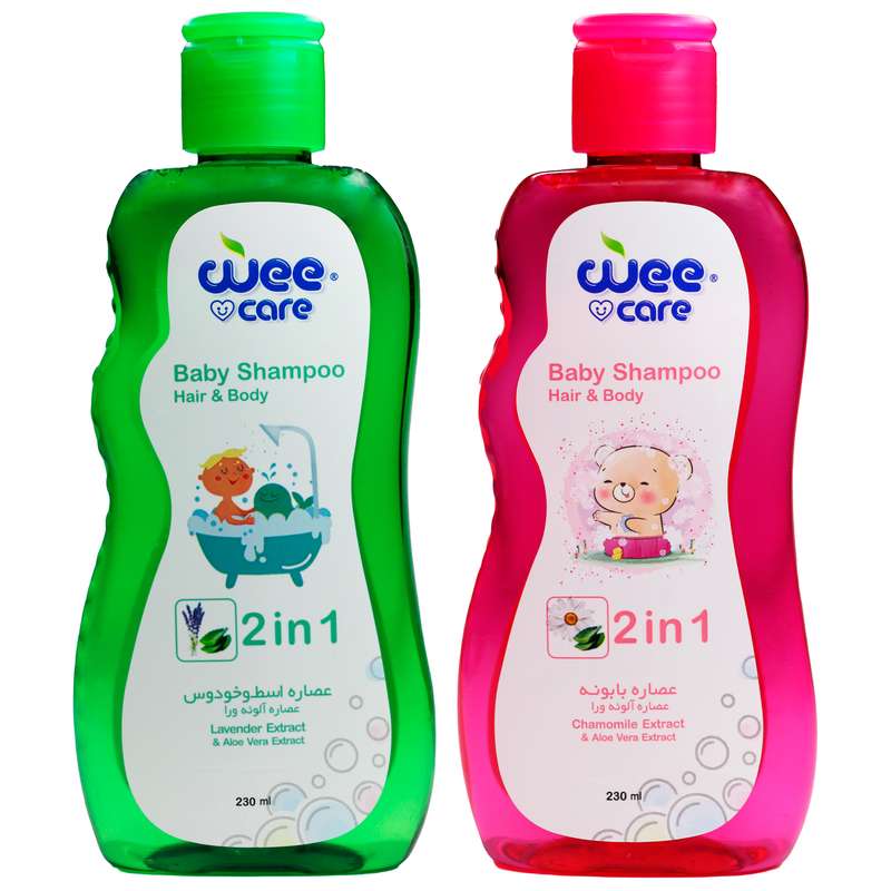 شامپو سر و بدن کودک وی کر مدل عصاره آلوئه ورا، بابونه و اسطوخودوس حجم 460 میلی لیتر مجموعه 2 عددی