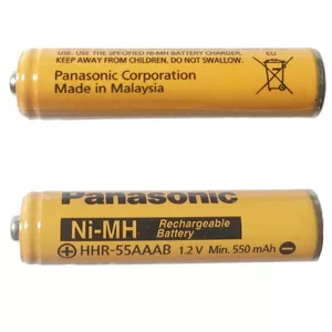 باتری نیم قلمی قابل شارژ تلفن بی سیم  مدل (Ni-MH/HHR-55AAAB(Malaysia بسته دو عددی