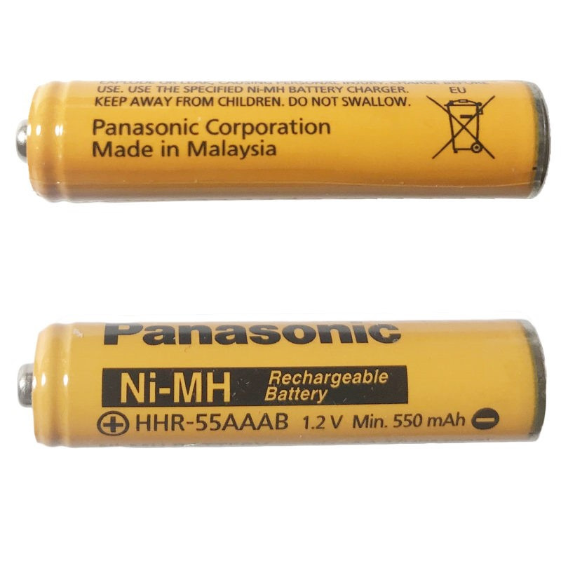   باتری نیم قلمی قابل شارژ تلفن پاناسونیک مدل (Ni-MH/HHR-55AAAB(Malaysia بسته دو عددی