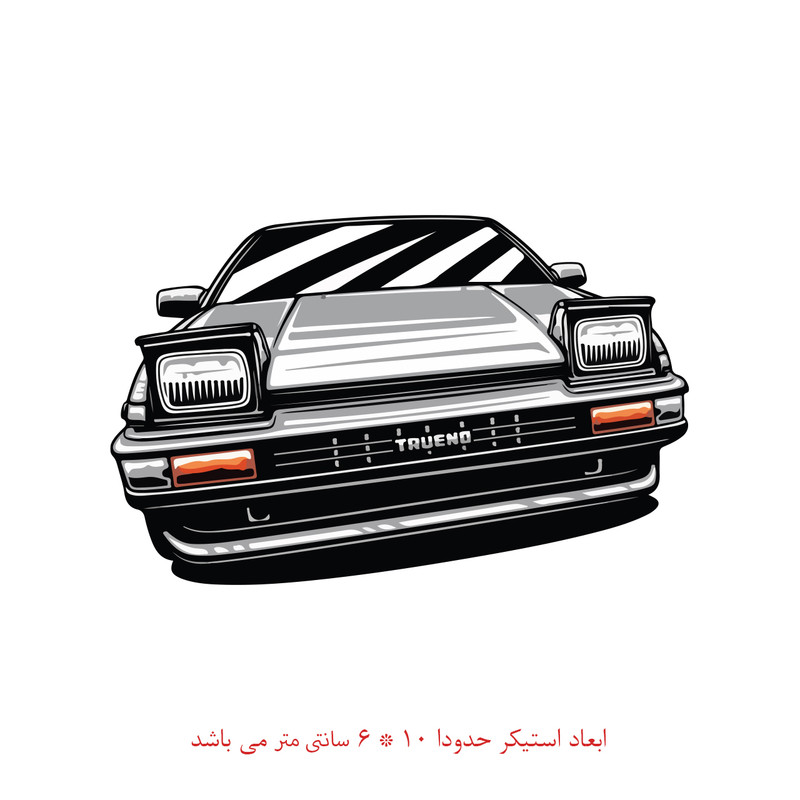 برچسب لپ تاپ پویا مارکت طرح تویوتا AE86 کد 1206
