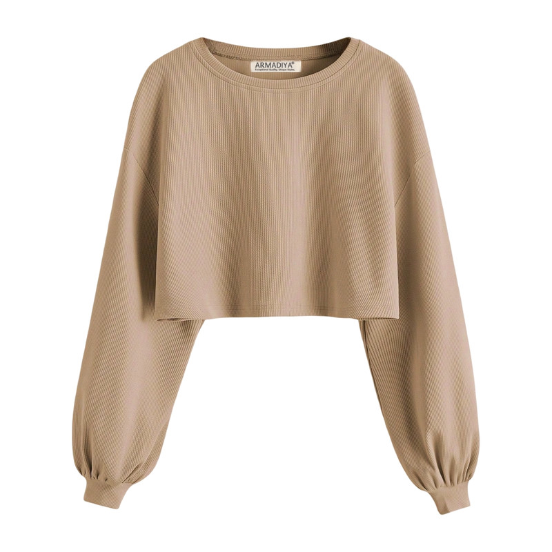 کراپ تی‌شرت آستین بلند زنانه آرمادیا