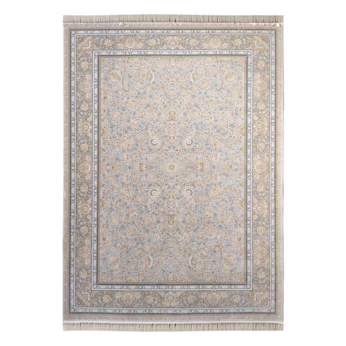 فرش ماشینی فرش مشهد کد 802097 زمینه نقره ای