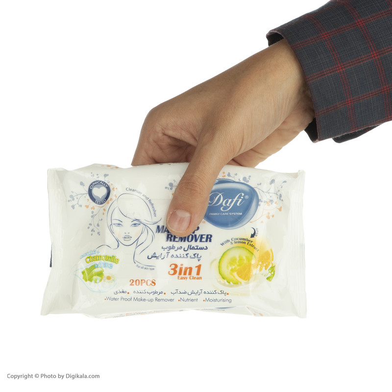 دستمال مرطوب دافی مدل 3in1 بسته 20 عددی