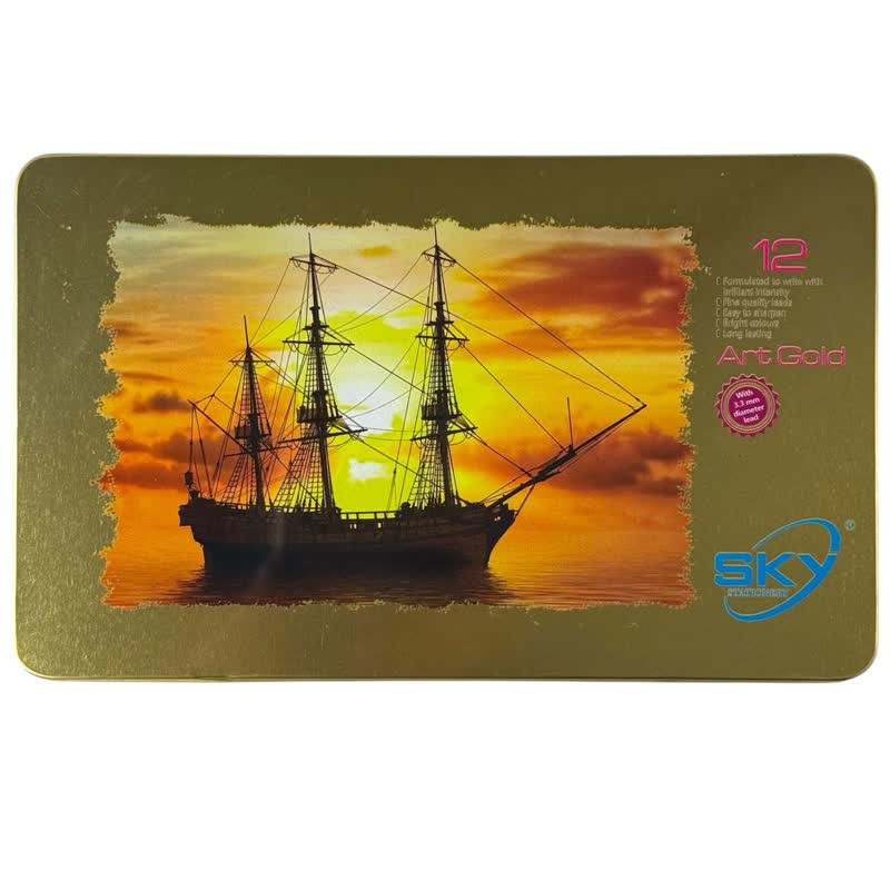 مداد رنگی 12 رنگ اسکای مدل آرت گلد