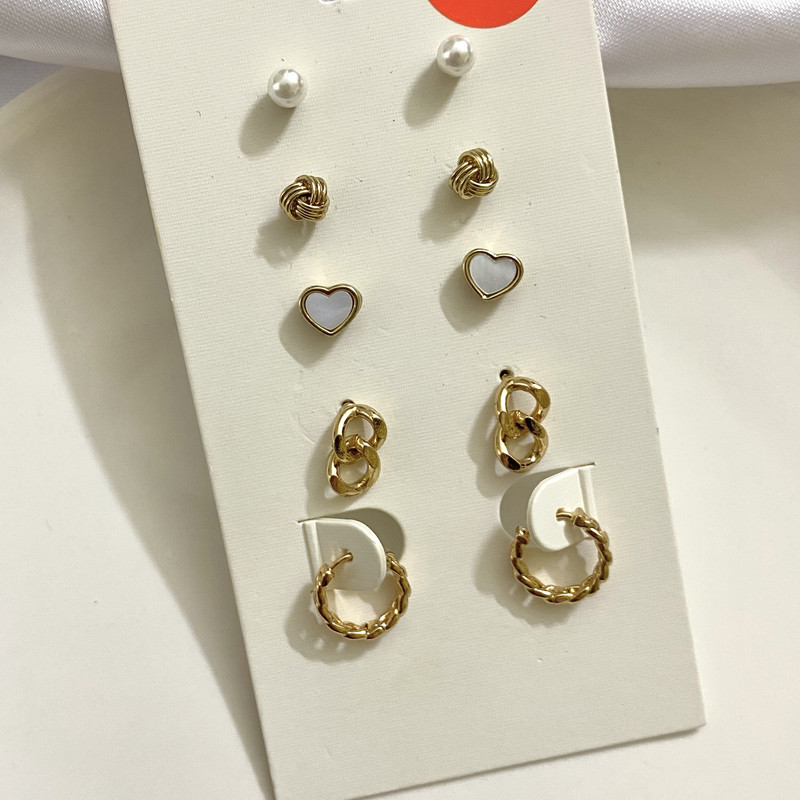 گوشواره زنانه مدل گره مجموعه 4 عددی