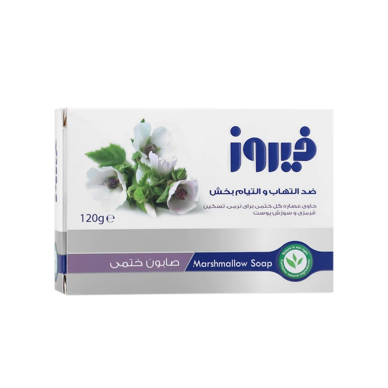 صابون شستشو بدن فیروز مدل ختمی مناسب برای پوست خشک و حساس وزن 120 گرم