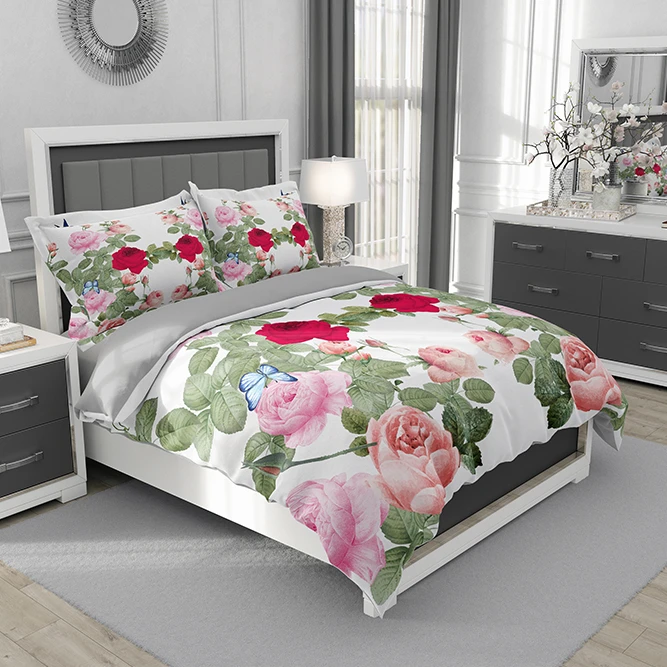 سرویس روتختی مدل گلدار کد 4853 تک نفره 5 تکه