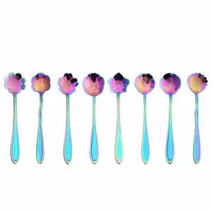 قاشق چای خوری مدل FLOWERS کد 00532 مجموعه 8 عددی