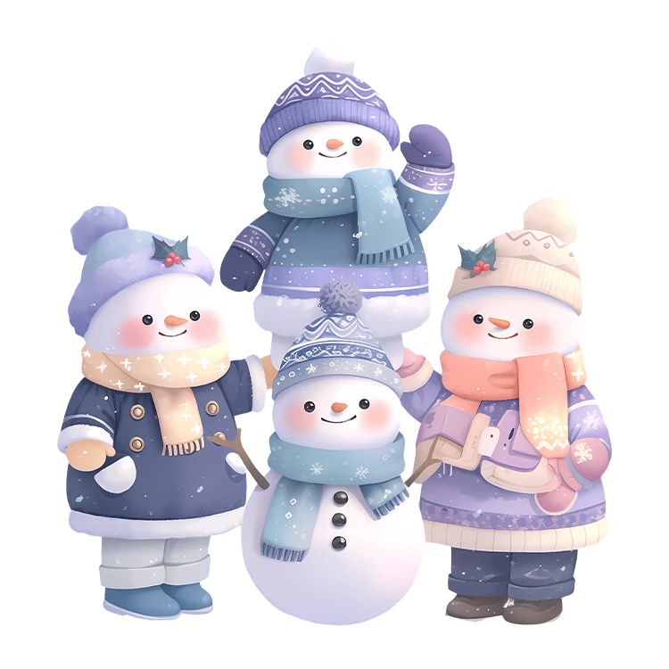 استیکر پارچه و لباس پاد آفرین مدل کارتونی کیوت آدم برفی کد S5745