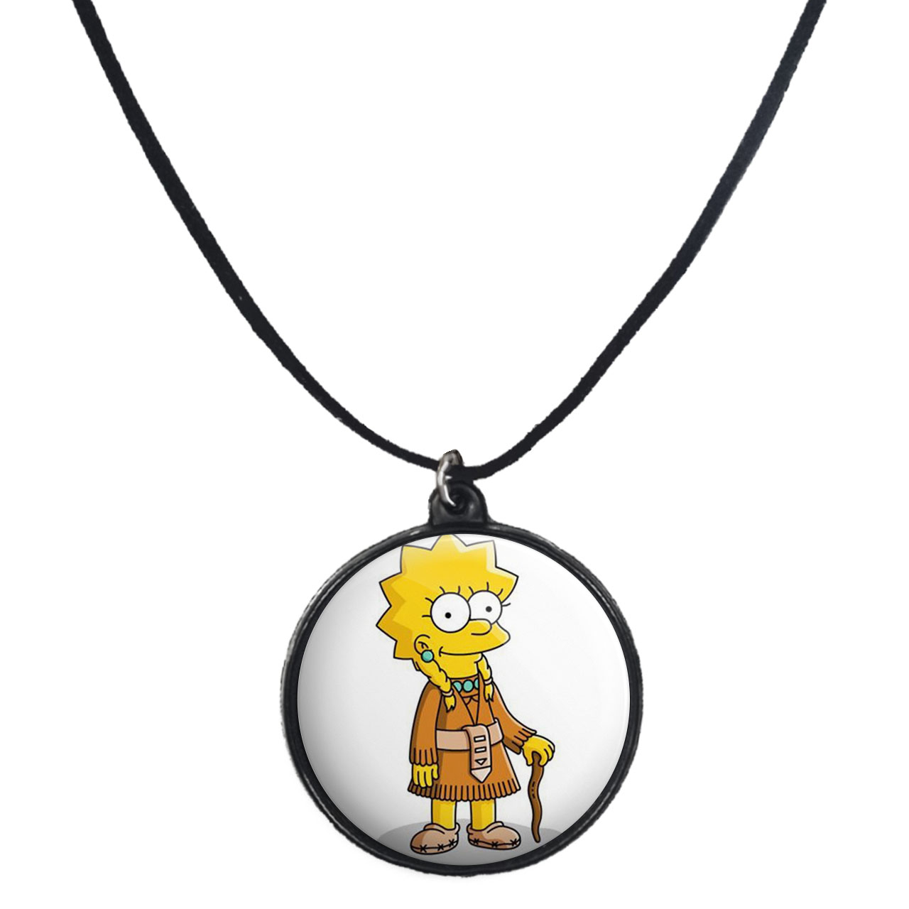 گردنبند پرمانه طرح سیمپسون ها کد pmb.21202 مدل دو طرفه