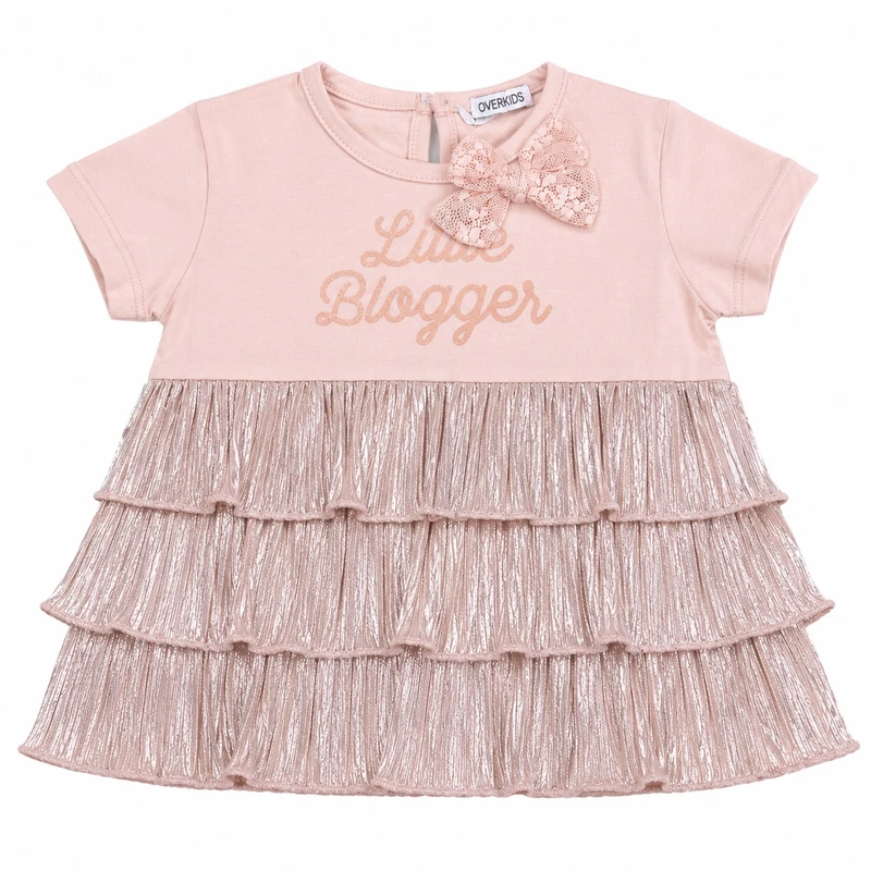 پیراهن آستین کوتاه یقه گرد دخترانه اورکیدز مدل little blogger