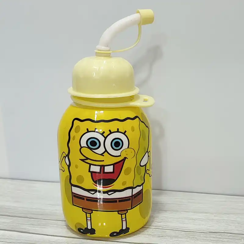 لیوان کودک مدل نی دار طرح باب اسفنجی کد 0002