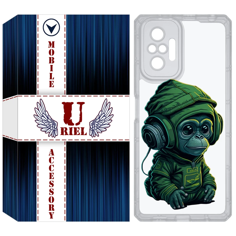کاور یوریل مدل Clear کد 45 طرح میمون مناسب برای گوشی موبایل شیائومی Redmi Note 10 Pro / Note 10 Pro Max