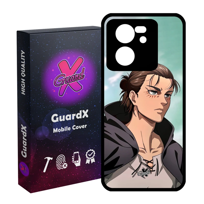 کاور گارد ایکس طرح Eren Yeager Anime مدل Glass10626 مناسب برای گوشی موبایل شیائومی 13T/13T Pro/Redmi K60 Ultra
