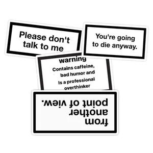 استیکر لپ تاپ و موبایل گوفی طرح متن نوشته مجموعه 4 عددی 