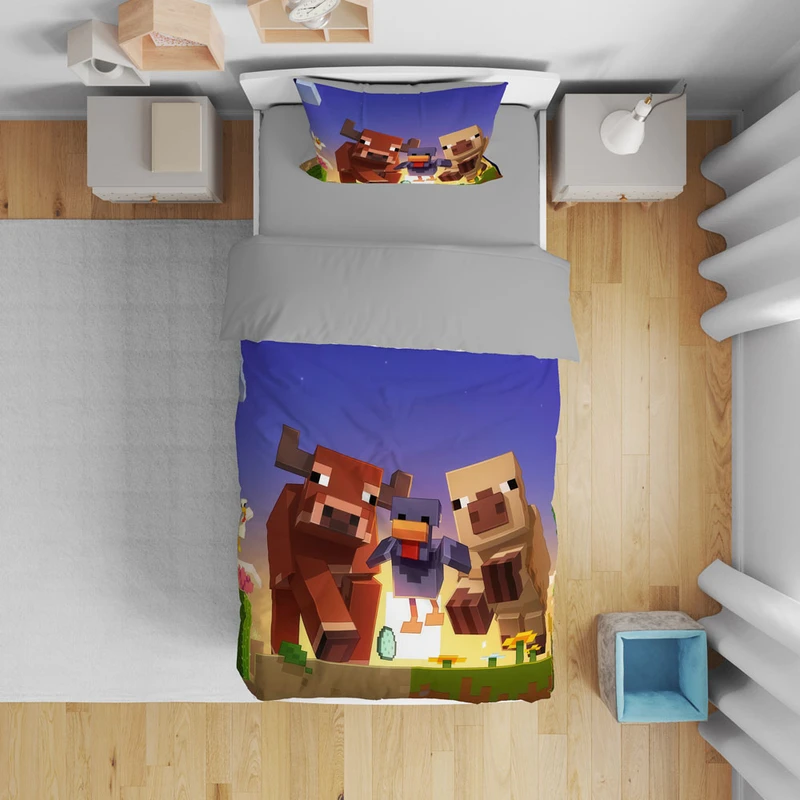 سرویس روتختی یک نفره 5 تکه نوپه هوم طرح ماینکرافت T6155