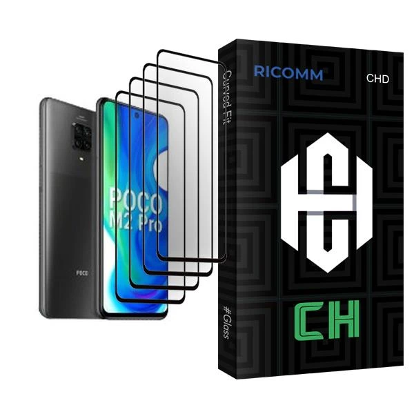 محافظ صفحه نمایش ریکام مدل CH Glass MIX004 مناسب برای گوشی موبایل شیائومی Poco M2 Pro بسته چهار عددی