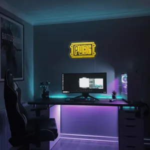 چراغ دیواری نئون دیزاین طرح Pubg-Logo_YL