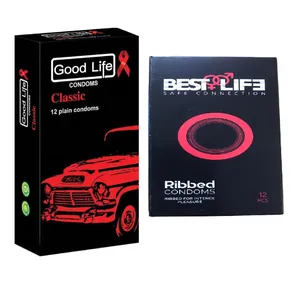 کاندوم بست لایف مدل Ribbed بسته 12 عددی به همراه کاندوم گودلایف مدل classic بسته 12 عددی
