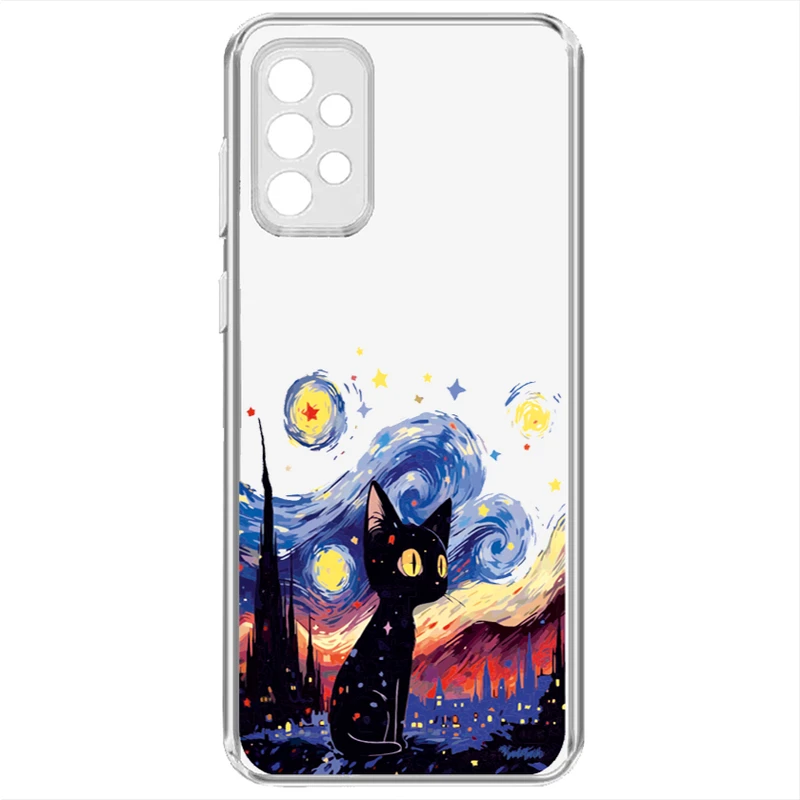 کاور طرح Black Cat مناسب برای گوشی موبایل سامسونگ Galaxy A32 4G
