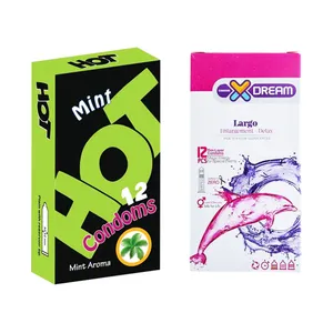 کاندوم ایکس دریم مدل Largo بسته 12 عددی به همراه کاندوم هات مدل Mint بسته 12 عددی
