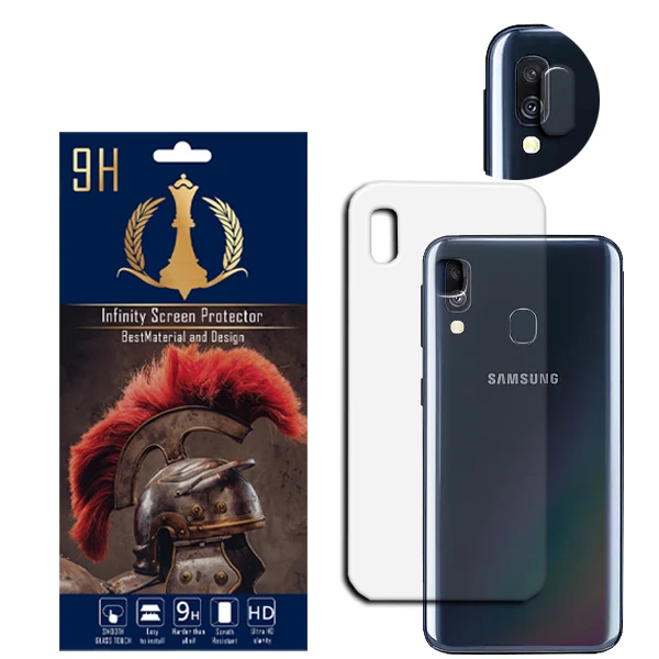 محافظ لنز دوربین اینفینیتی مدل A40 مناسب برای گوشی موبایل سامسونگ GALAXY A40 به همراه محافظ پشت گوشی