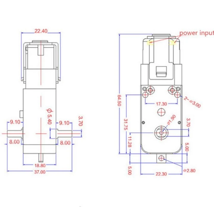 عکس شماره 2 : موتور گیربکس مدل 250rpm 3-6v بسته 2 عددی