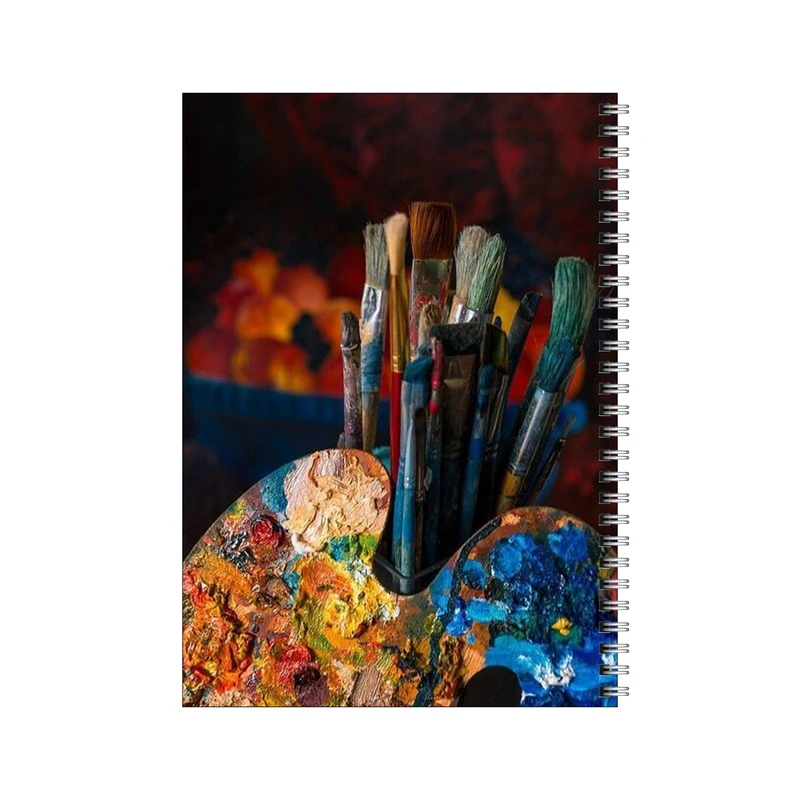 دفتر مشق 100 برگ بامبیلیپ طرح قلمو و پالت رنگ کد 7636514