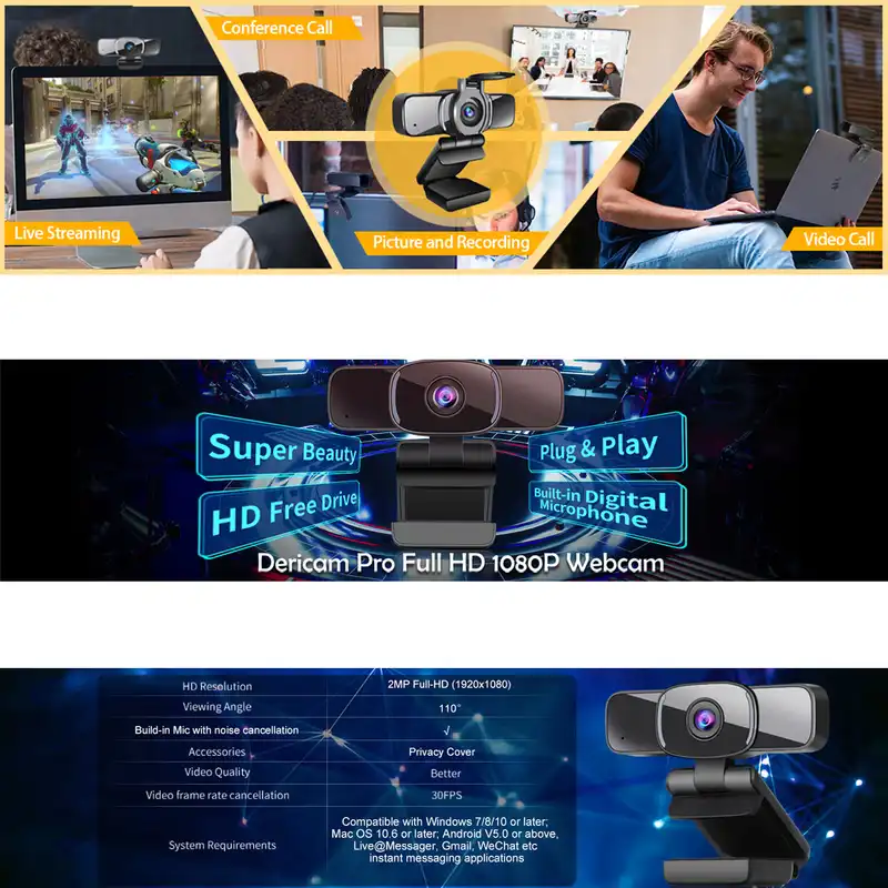 وب کم مدل Larmtek W3 FHD/5MP