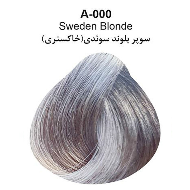 رنگ مو پولو بیوتی شماره A000 حجم 100 میلی لیتر رنگ سوپر بلوند سوئدی خاکستری