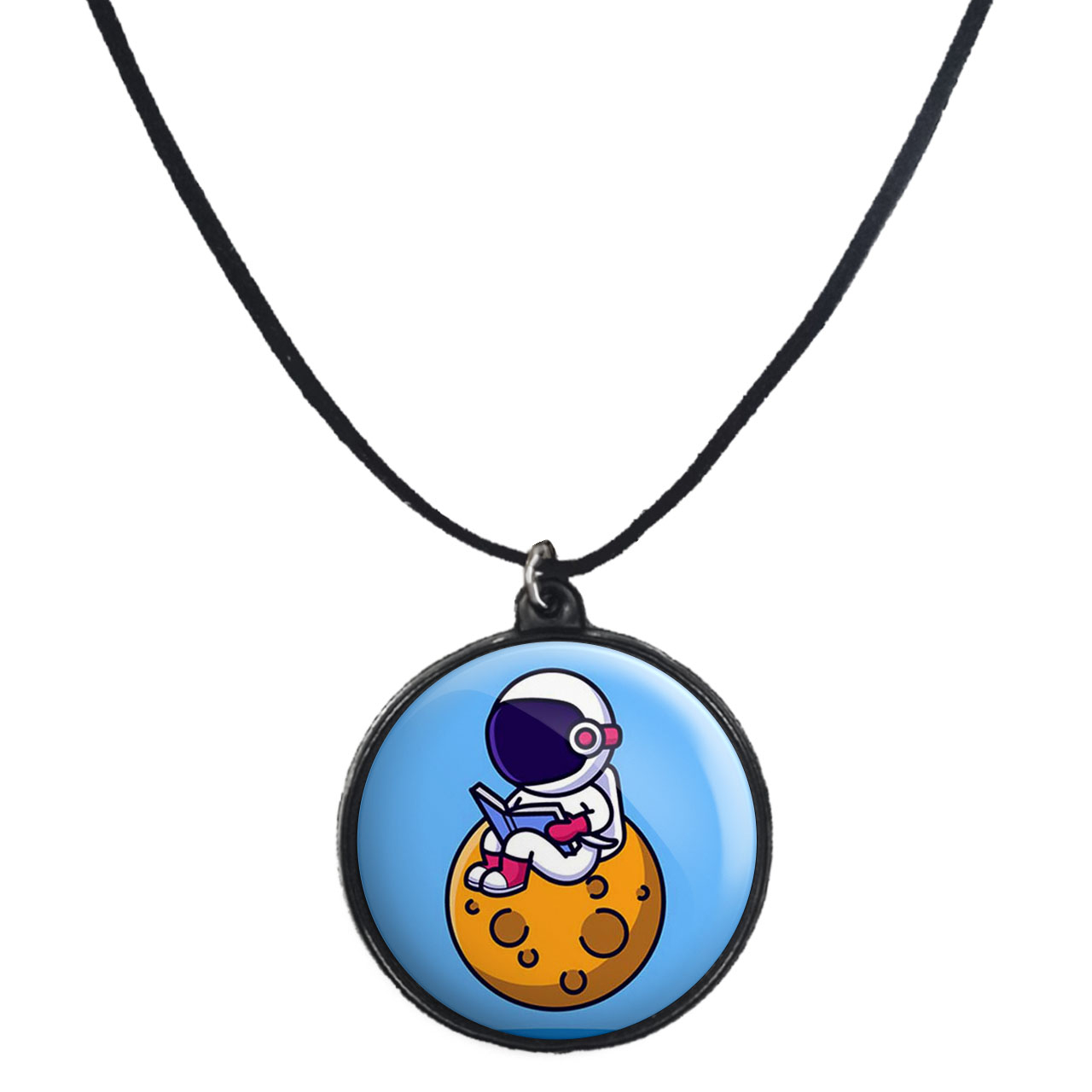 گردنبند پرمانه طرح فضانورد کد pmb.10321 مدل دو طرفه