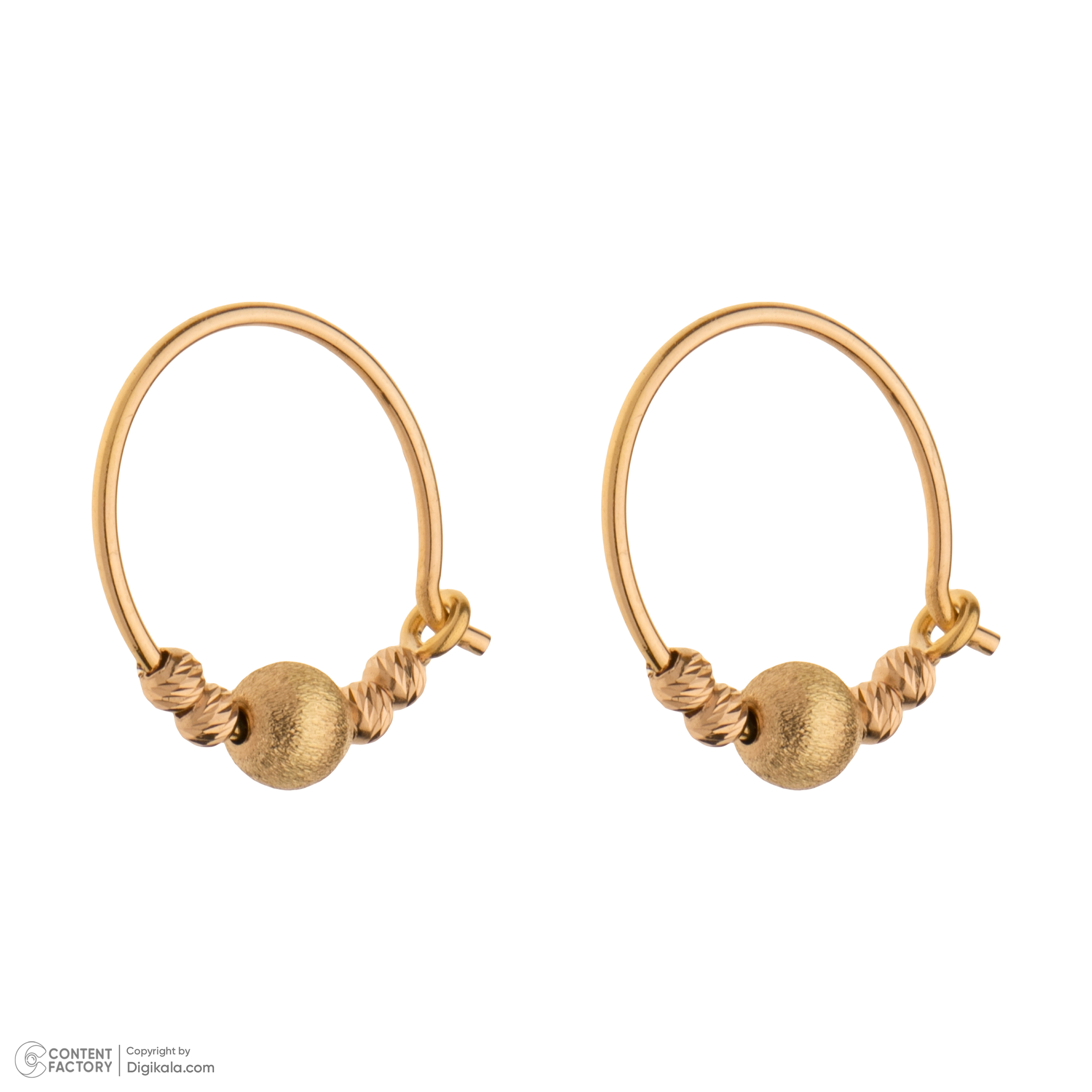 گوشواره حلقه‌ای طلا 18 عیار زنانه گلدم مدل E-3070011