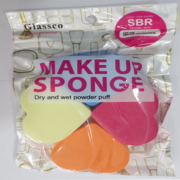 پد آرایشی گلاسکو مدل قلبی بسته 4 عددی