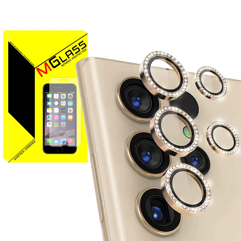 محافظ لنز رینگی دوربین ام‌گلس مدل Diamond-Ring مناسب برای گوشی موبایل سامسونگ Galaxy S23 Ultra